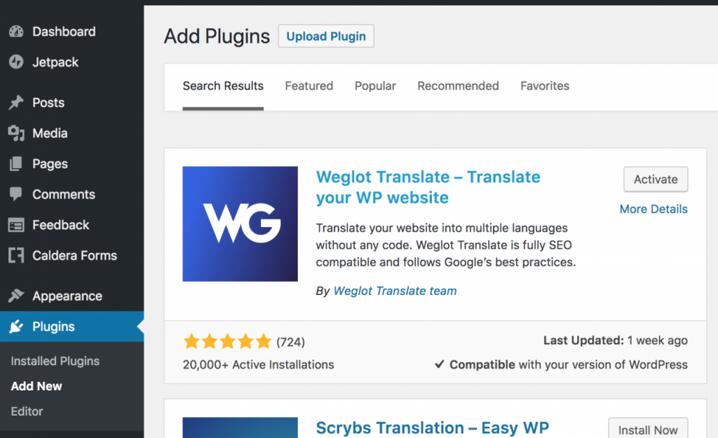 Wordpress多语言插件安装