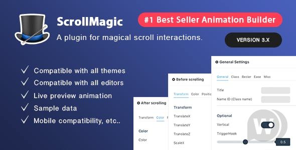 Scroll Magic Wordpress - 滚动动画生成器插件