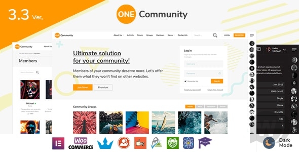 OneCommunity - BuddyPress Nouveau社区主题