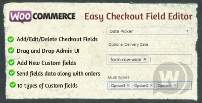 Woocommerce-easy-checkout-field-editor-Woocommerce自定义结账页面字段插件