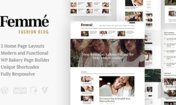 Femme-在线杂志和时尚博客WordPress主题