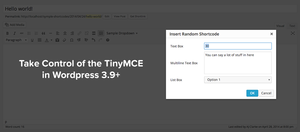 Wordpress 3.9+ Tinymce 4调整：添加样式，按钮，字体，下拉菜单和弹出窗口